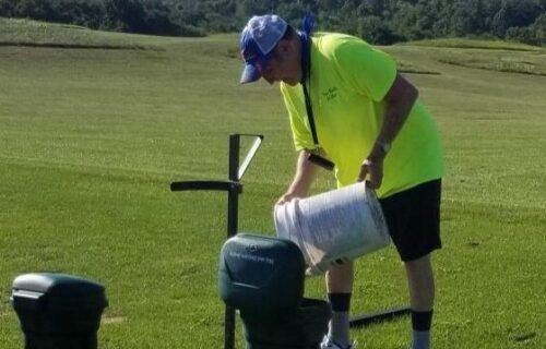Kenny Dole working at the golf course
